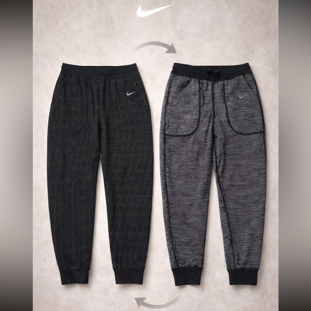 Nike Yoga Therma-FIT Reversible Joggers Women’s Size S Black Grid Sweatpants